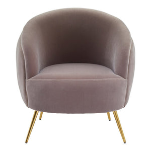 Manhattan Mink Velvet Curved Accent Chair - Canwell Interiors Limited - Xshowhome