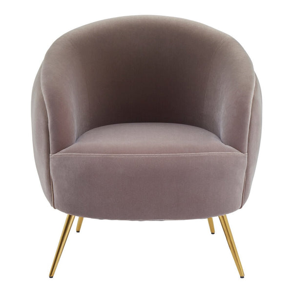 Manhattan Mink Velvet Curved Accent Chair - Canwell Interiors Limited - Xshowhome