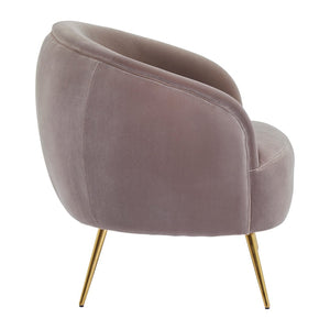 Manhattan Mink Velvet Curved Accent Chair - Canwell Interiors Limited - Xshowhome