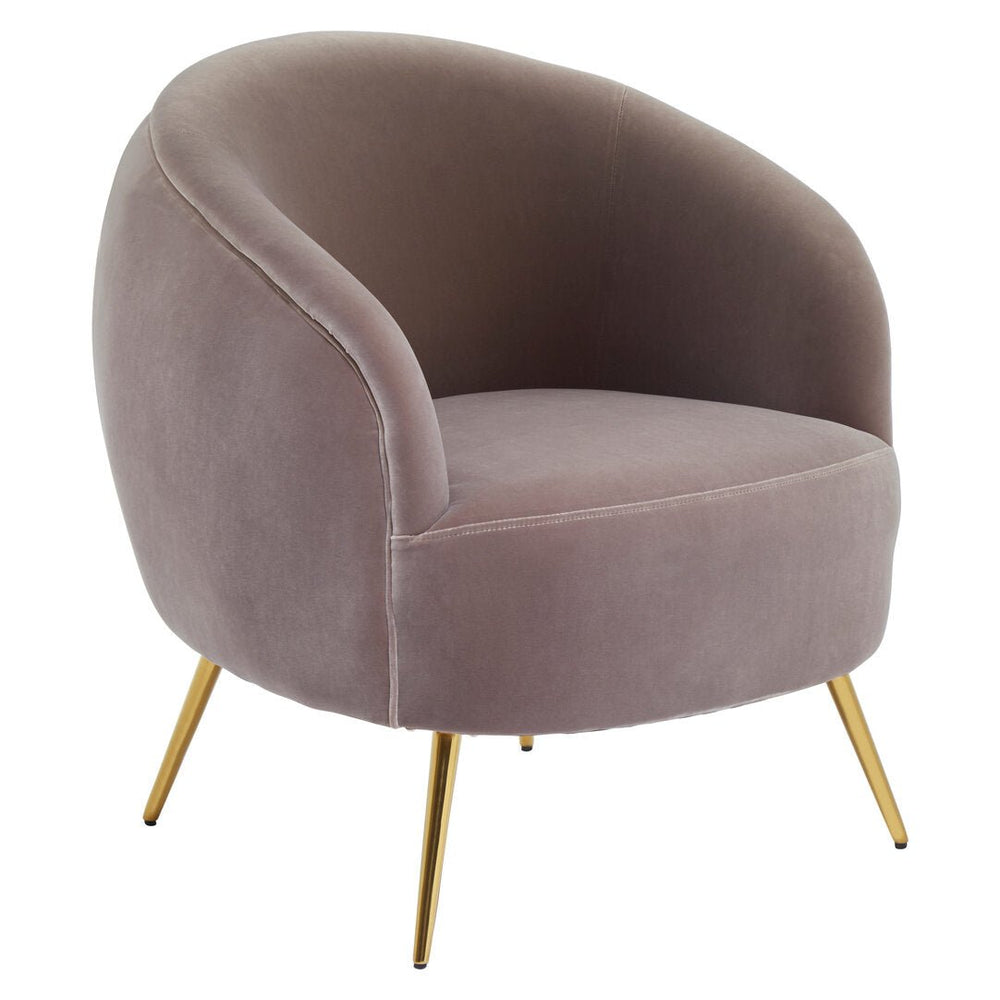 Manhattan Mink Velvet Curved Accent Chair - Canwell Interiors Limited - Xshowhome