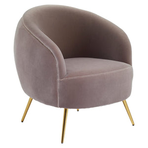 Manhattan Mink Velvet Curved Accent Chair - Canwell Interiors Limited - Xshowhome