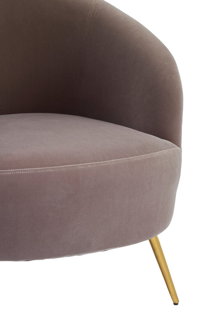 Manhattan Mink Velvet Curved Accent Chair - Canwell Interiors Limited - Xshowhome
