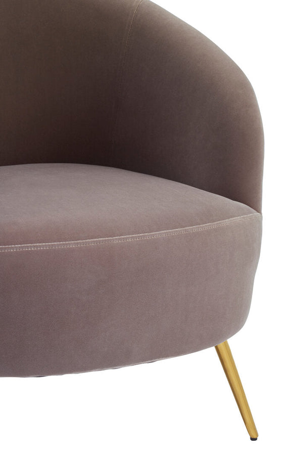 Manhattan Mink Velvet Curved Accent Chair - Canwell Interiors Limited - Xshowhome