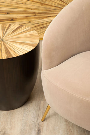 Manhattan Mink Velvet Curved Accent Chair - XShowhome Limited - Xshowhome