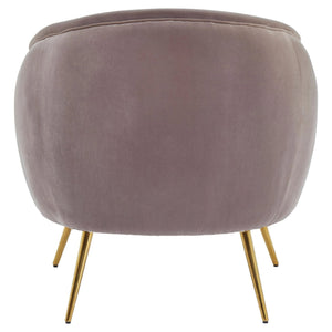Manhattan Mink Velvet Curved Accent Chair - XShowhome Limited - Xshowhome