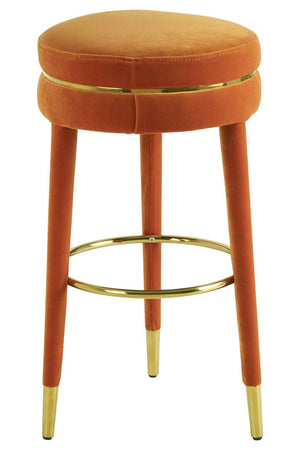 Manhattan Orange Velvet Bar Stool - Canwell Interiors Limited - Xshowhome
