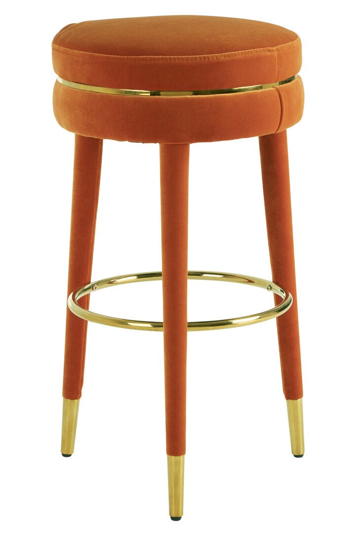 Manhattan Orange Velvet Bar Stool - Canwell Interiors Limited - Xshowhome
