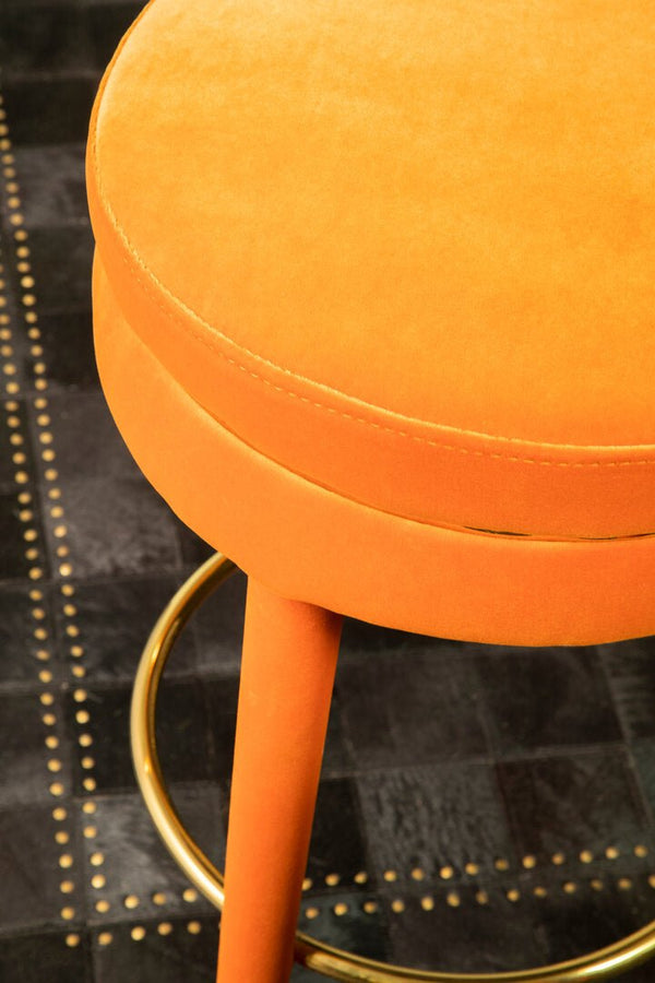Manhattan Orange Velvet Bar Stool - Canwell Interiors Limited - Xshowhome