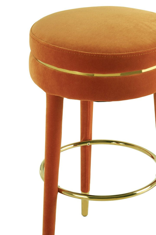 Manhattan Orange Velvet Bar Stool - Canwell Interiors Limited - Xshowhome