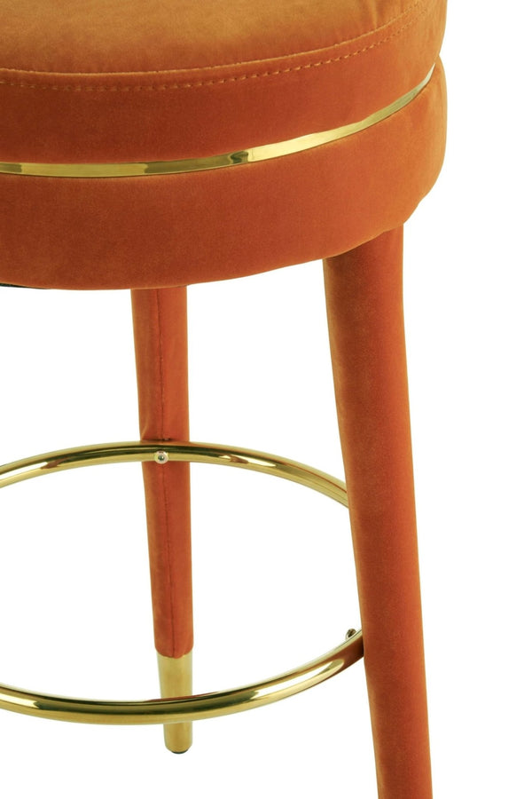 Manhattan Orange Velvet Bar Stool - XShowhome Limited - Xshowhome