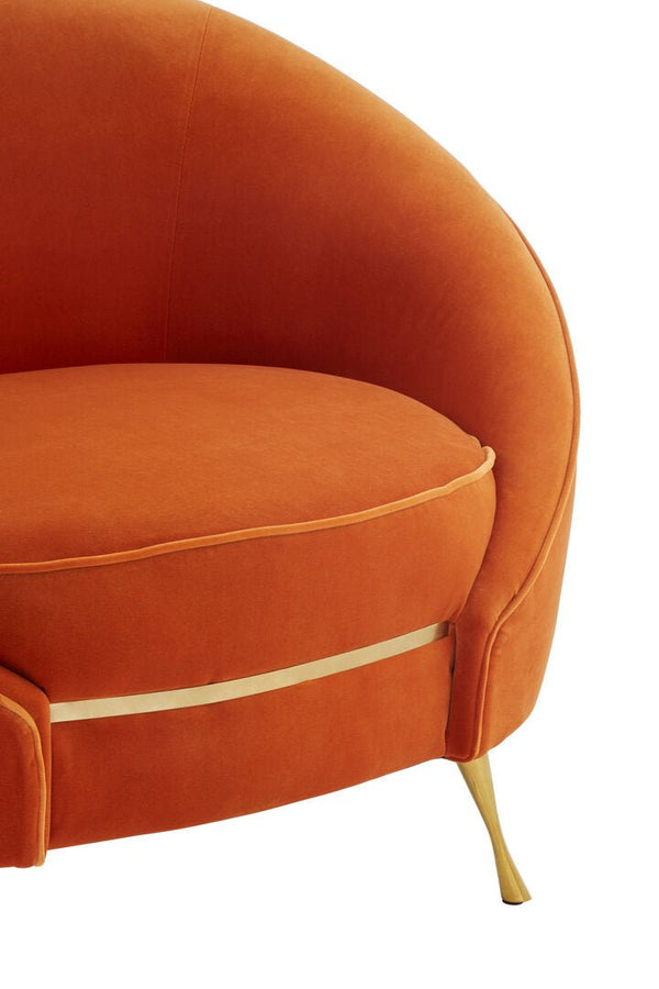 Manhattan Orange Velvet Cocoon Chair - Canwell Interiors Limited - Xshowhome