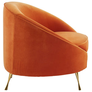 Manhattan Orange Velvet Cocoon Chair - Canwell Interiors Limited - Xshowhome