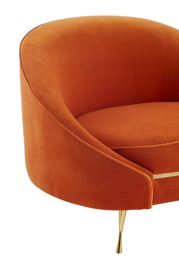 Manhattan Orange Velvet Cocoon Chair - Canwell Interiors Limited - Xshowhome