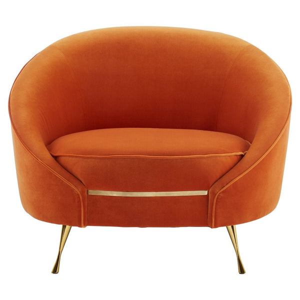 Manhattan Orange Velvet Cocoon Chair - Canwell Interiors Limited - Xshowhome