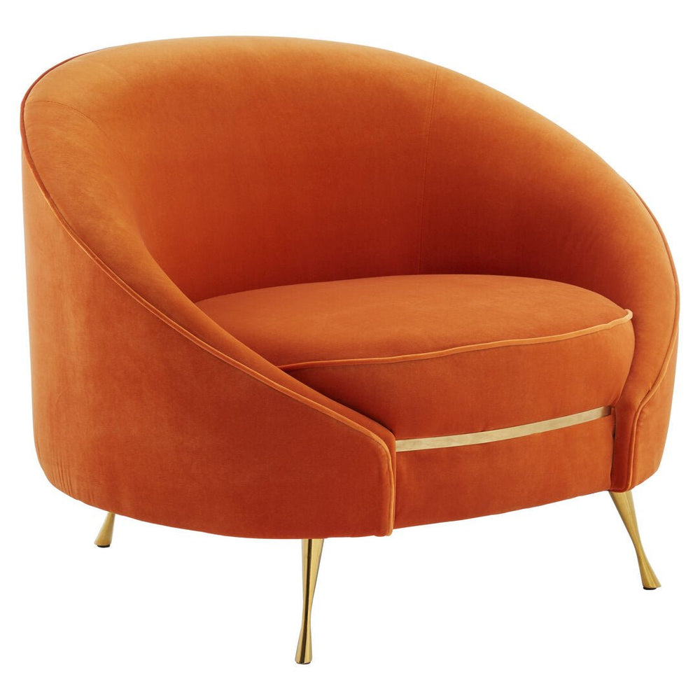 Manhattan Orange Velvet Cocoon Chair - Canwell Interiors Limited - Xshowhome