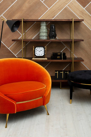Manhattan Orange Velvet Cocoon Chair - Canwell Interiors Limited - Xshowhome