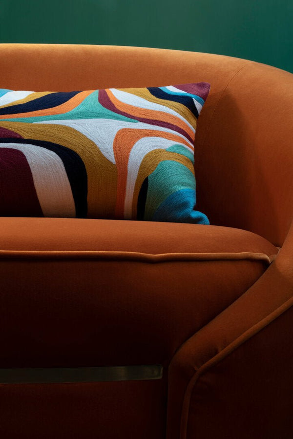 Manhattan Orange Velvet Cocoon Chair - Canwell Interiors Limited - Xshowhome