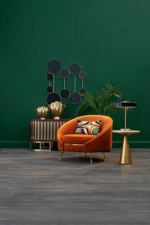Manhattan Orange Velvet Cocoon Chair - Canwell Interiors Limited - Xshowhome