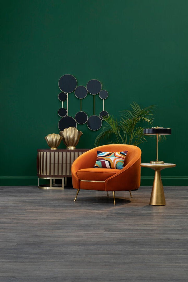 Manhattan Orange Velvet Cocoon Chair - Canwell Interiors Limited - Xshowhome