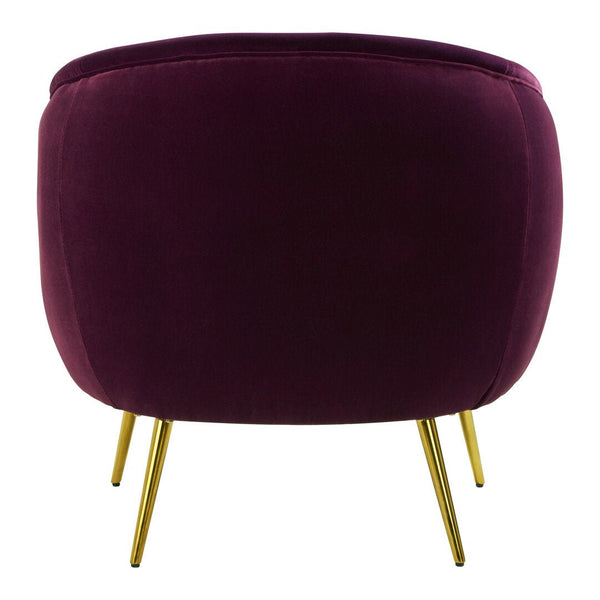 Manhattan Purple Velvet Curved Accent Chair - Canwell Interiors Limited - Xshowhome