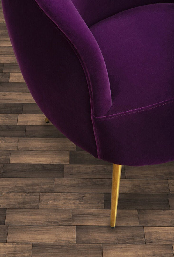 Manhattan Purple Velvet Curved Accent Chair - Canwell Interiors Limited - Xshowhome