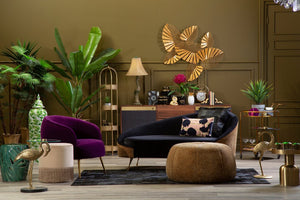 Manhattan Purple Velvet Curved Accent Chair - Canwell Interiors Limited - Xshowhome