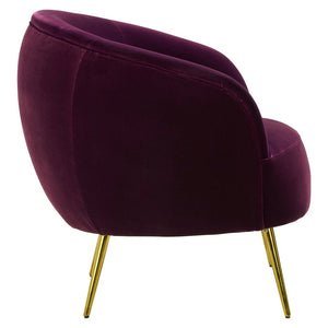 Manhattan Purple Velvet Curved Accent Chair - Canwell Interiors Limited - Xshowhome