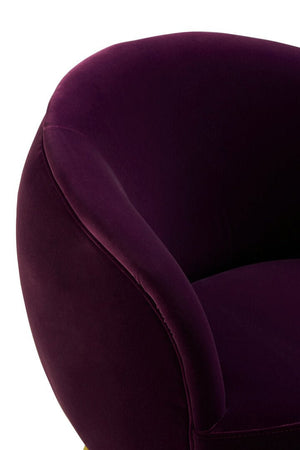 Manhattan Purple Velvet Curved Accent Chair - Canwell Interiors Limited - Xshowhome