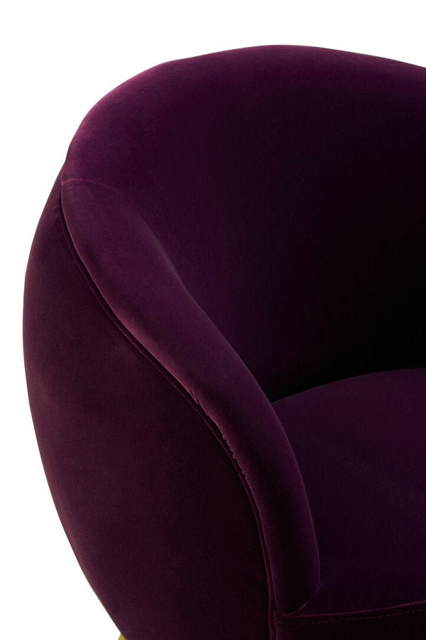 Manhattan Purple Velvet Curved Accent Chair - Canwell Interiors Limited - Xshowhome