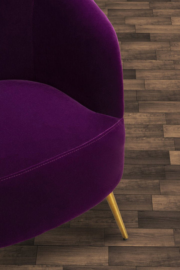 Manhattan Purple Velvet Curved Accent Chair - Canwell Interiors Limited - Xshowhome