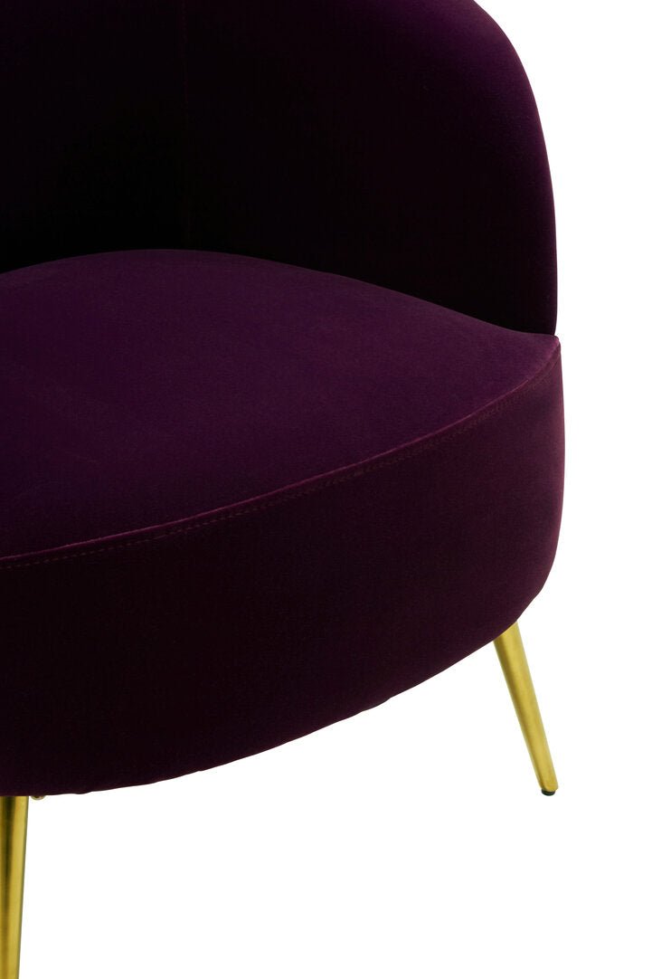 Manhattan Purple Velvet Curved Accent Chair - Canwell Interiors Limited - Xshowhome