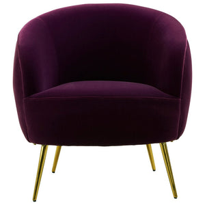 Manhattan Purple Velvet Curved Accent Chair - Canwell Interiors Limited - Xshowhome