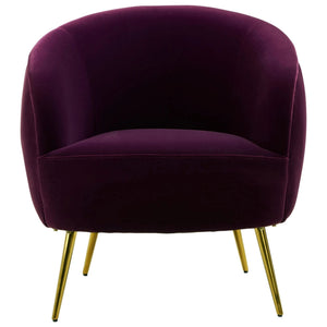 Manhattan Purple Velvet Curved Accent Chair - XShowhome Limited - Xshowhome