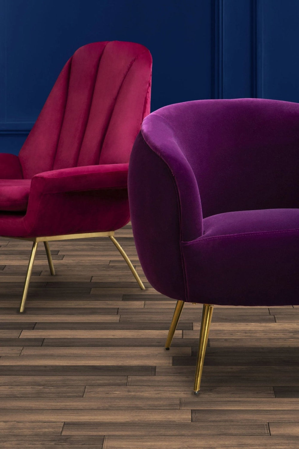 Manhattan Purple Velvet Curved Accent Chair - XShowhome Limited - Xshowhome
