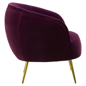 Manhattan Purple Velvet Curved Accent Chair - XShowhome Limited - Xshowhome