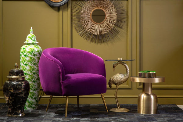 Manhattan Purple Velvet Curved Accent Chair - XShowhome Limited - Xshowhome