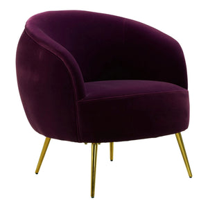 Manhattan Purple Velvet Curved Accent Chair - XShowhome Limited - Xshowhome