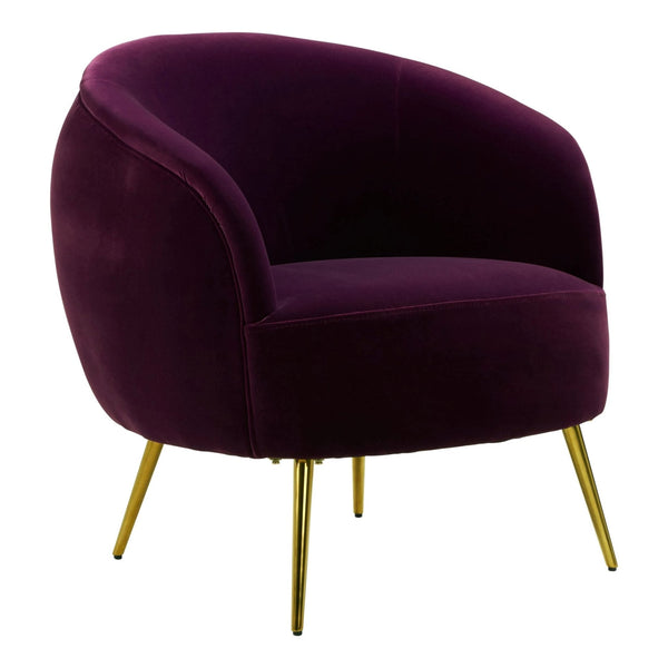 Manhattan Purple Velvet Curved Accent Chair - XShowhome Limited - Xshowhome