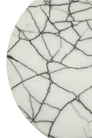 Marmara Marble Top Side Table With Black Iron Stand - Canwell Interiors Limited - Xshowhome