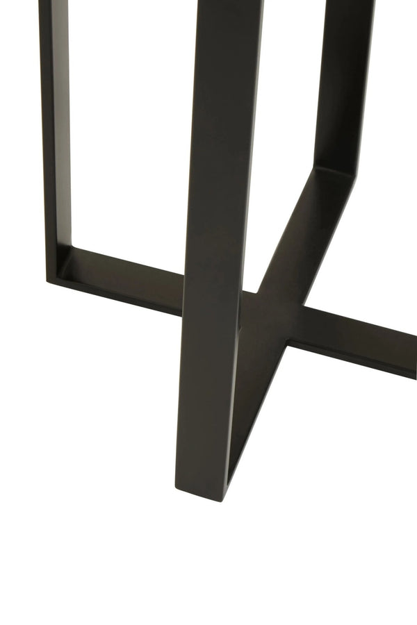 Marmara Marble Top Side Table With Black Iron Stand - XShowhome Limited - Xshowhome