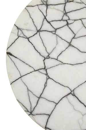 Marmara Marble Top Side Table With Black Iron Stand - XShowhome Limited - Xshowhome