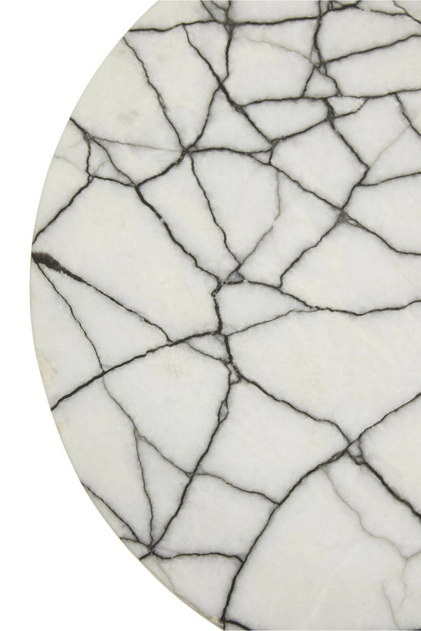 Marmara Marble Top Side Table With Black Iron Stand - XShowhome Limited - Xshowhome
