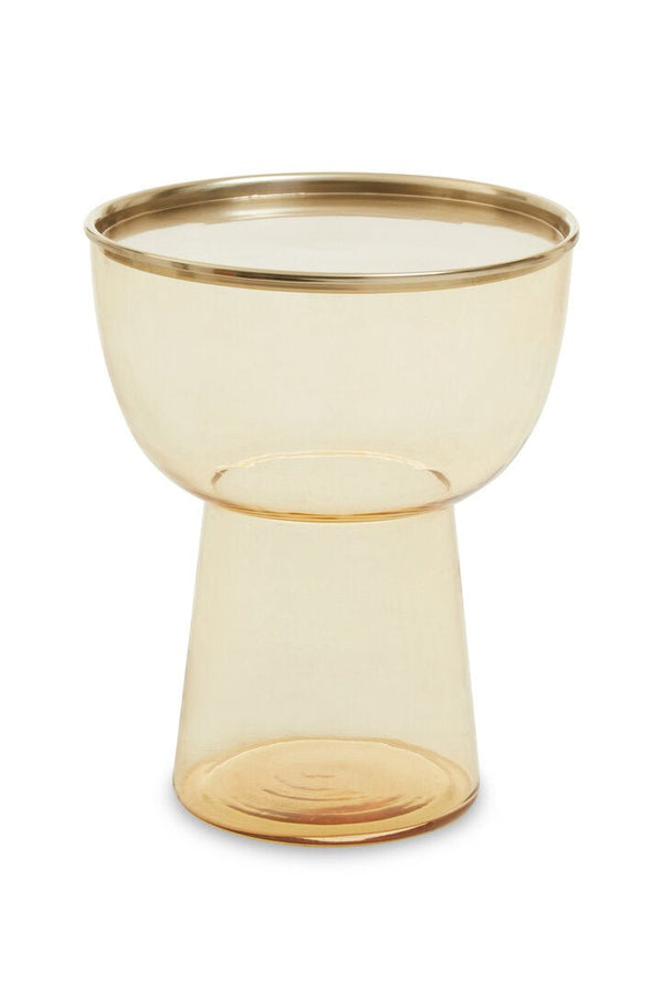 Martini Amber Glass Side Table - Canwell Interiors Limited - Xshowhome