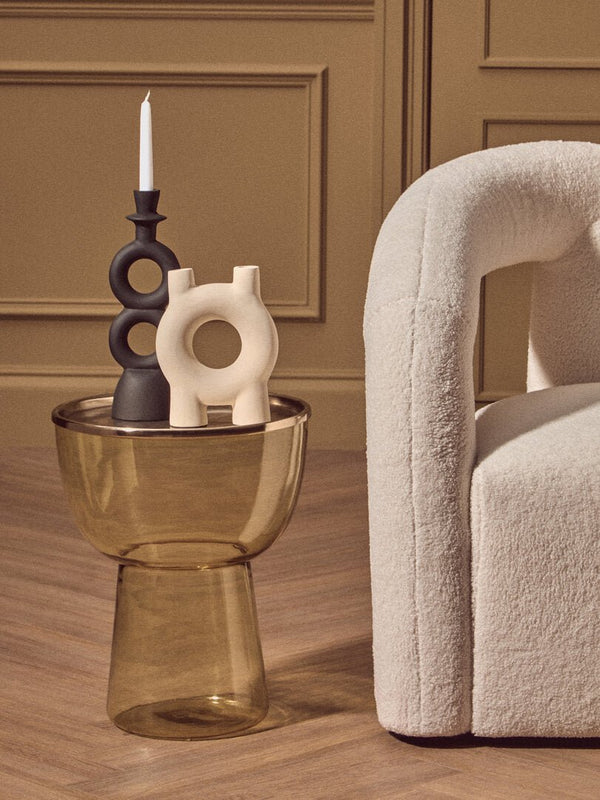 Martini Amber Glass Side Table - Canwell Interiors Limited - Xshowhome