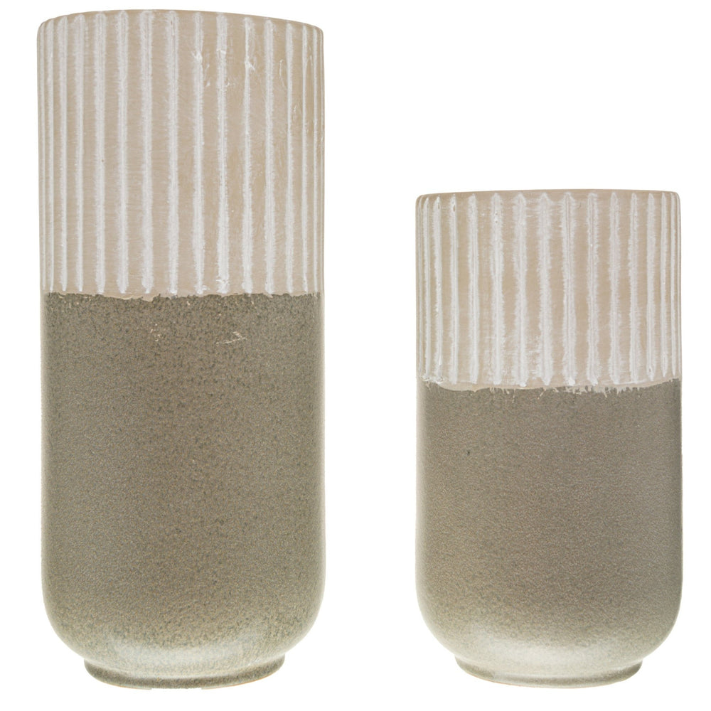 Mason Collection Grey Ceramic Straight Vase - Canwell Interiors Limited - Hills