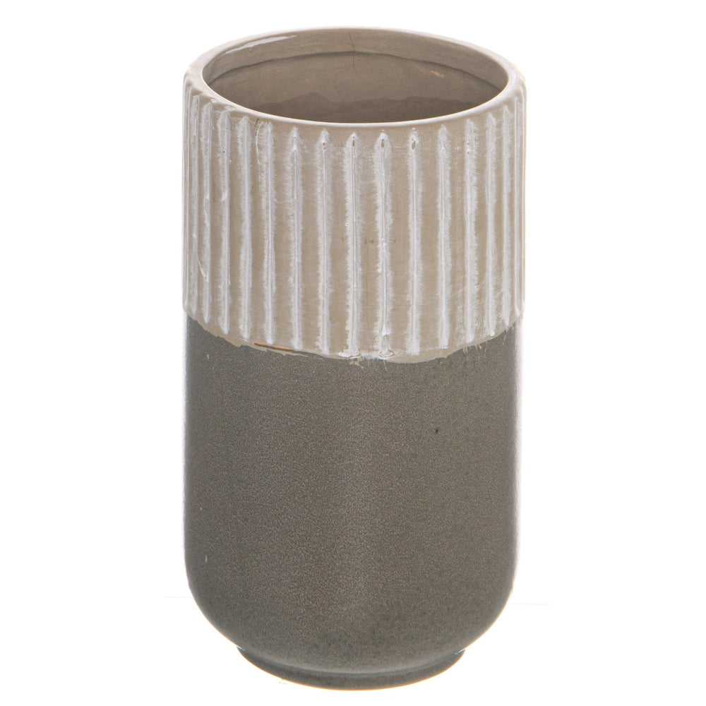 Mason Collection Grey Ceramic Straight Vase - Canwell Interiors Limited - Hills