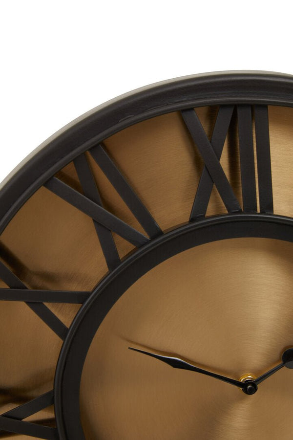 Mateo 41cm Dia Black and Antique Gold Small Wall Clock - Canwell Interiors Limited - Xshowhome