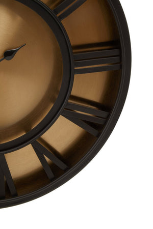 Mateo 41cm Dia Black and Antique Gold Small Wall Clock - Canwell Interiors Limited - Xshowhome
