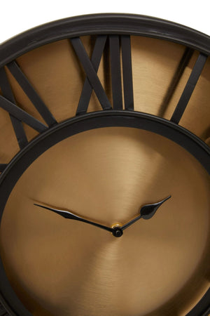 Mateo 41cm Dia Black and Antique Gold Small Wall Clock - XShowhome Limited - Xshowhome