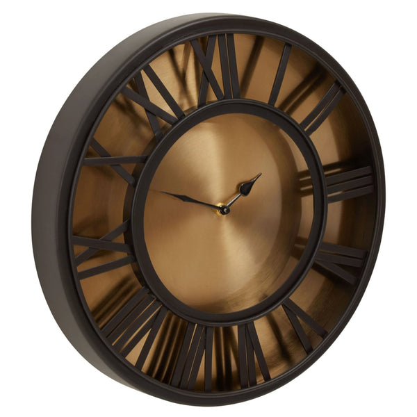 Mateo 41cm Dia Black and Antique Gold Small Wall Clock - XShowhome Limited - Xshowhome
